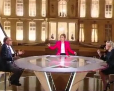 Enrico Letta in soccorso di Macron, Le Pen lo stende in tv: “Ipocrita, come i comunisti. Si tenga Draghi in Italia”