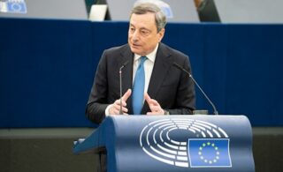 Mario Draghi in aula parlamentare EU