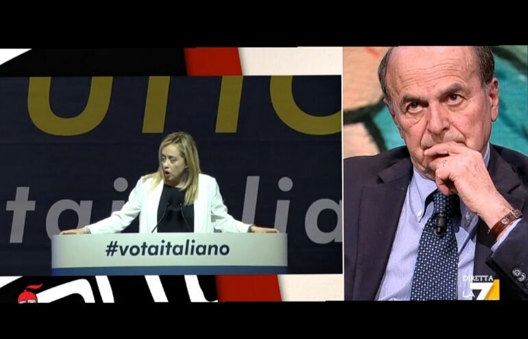 Bersani spara fango su Giorgia Meloni da Floris? Smentito da Macron in tempo reale…